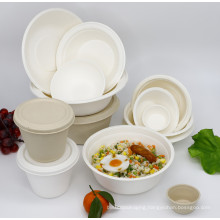 Biodegradable Disposable bagasse sugar cane soup blows 850 ml with lid
